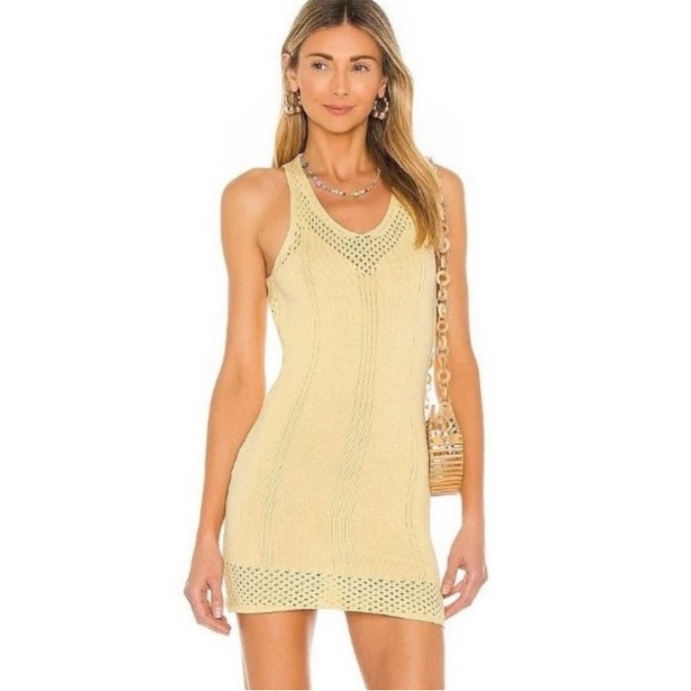 Elegant Yellow Knit Dress